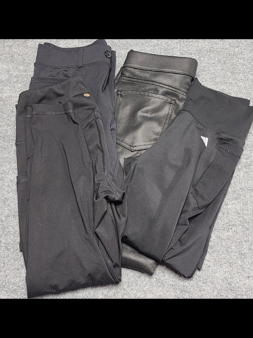 Mixed Brand Leggings Lot Size M Black 4 Pair Bundle